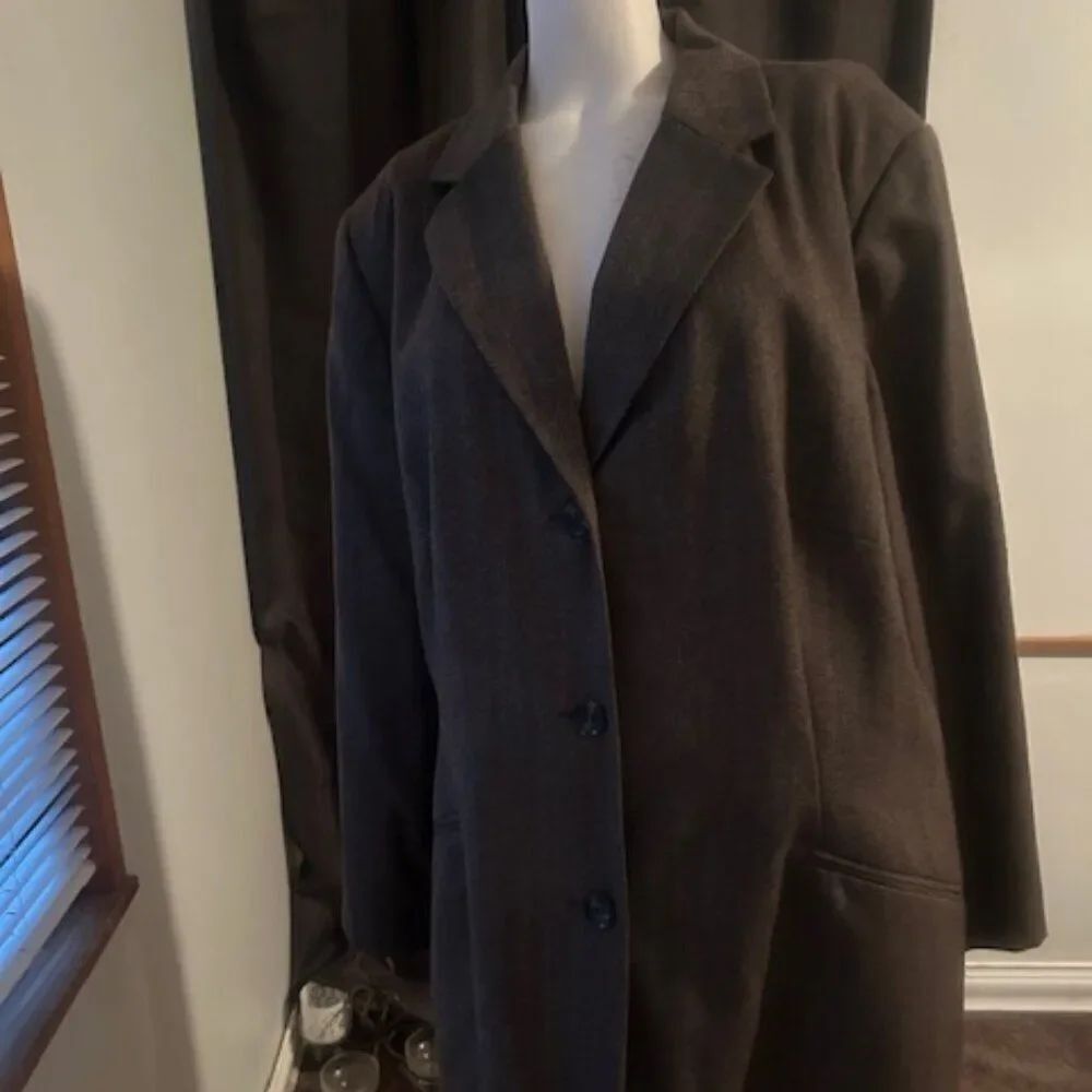 Harve Benard Brown Wool 3 button blazer, size 22W